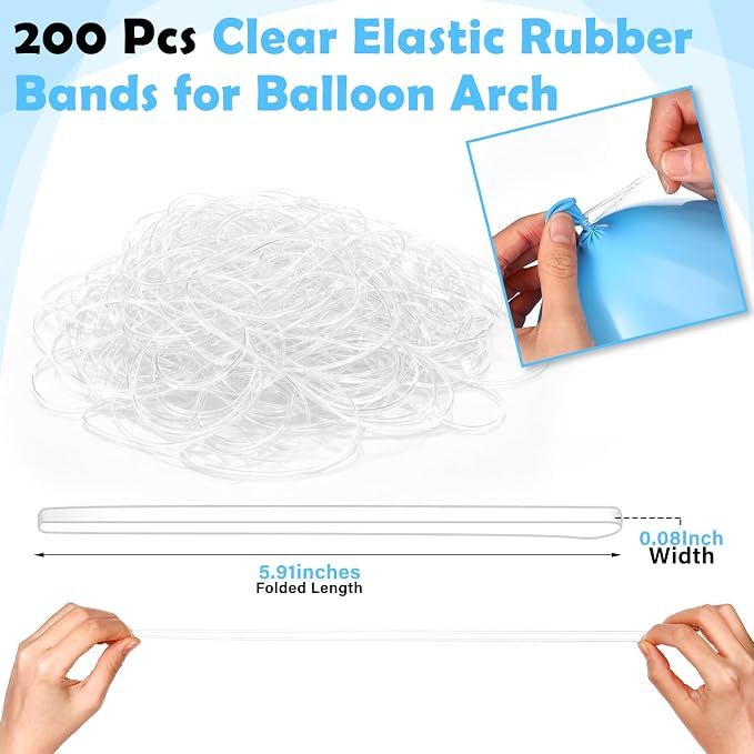 Eaasty 200 Pcs Clear Rubber Bands - Image 2