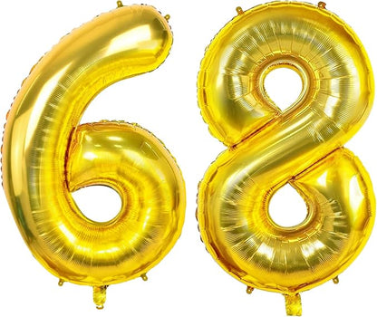 Number 68 Balloons for 68th Birthday Party Decorations, 0-100 Large No.68 by Joycard