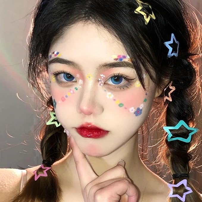 Star Hair Clips Snap Hair Barrettes Non Slip Star Hair Accessories Multiple Colors Metal Hair Clips for Girls Women -30 PCS 1.18"