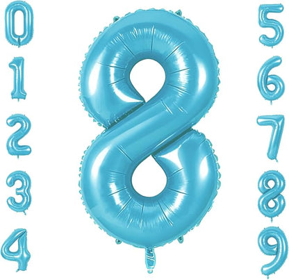 Number 8 Balloons for 8th Birthday Party Decorations, 0-100 Large No.8 Balloons by Joycard
