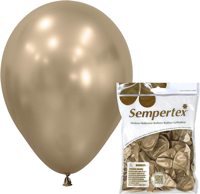 Sempertex Silk Gold Balloons, 11 Inch, vibrant color, by Sempertex
