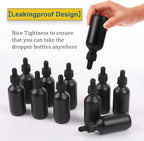 2oz Glass Dropper Bottle,Preety Texture Tincture Bottles with Precise Scales Eye Droppe,for All Kinds Of Mixed Liquids,Leak-Proof Design for Easy Travel (Black Frosted-48Pack)