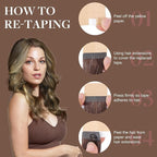 GOO GOO Tape in Hair Extensions Human Hair, 3/8/613 Walnut Brown to Ash Brown and Bleach Blonde, 14inch 100g 40pcs, Skin Weft Seamless Invisible, Silky Straight with Thick Ends, Remy Human Hair