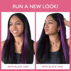 WENNALIFE Purple Clip in Hair Extensions Real Human Hair 35g 6pcs 22 Inch Colored Hair Extensions for Kids Women Colorful Hair Pieces Pop-up Style Straight Extensiones De Cabello Humano Con Clip
