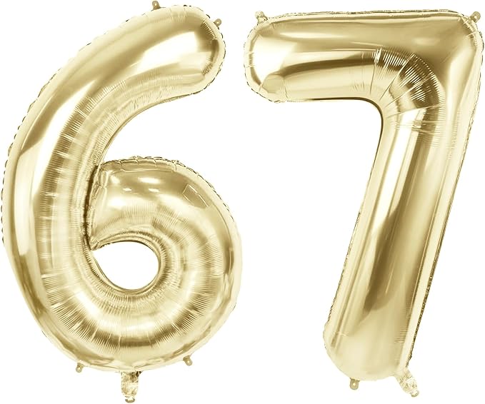 Number 67 Balloons for 67th Birthday Party Decorations, 40 Inch 0-100 by Joycard