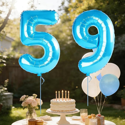 40 Inch Number 59 Balloons for 59th Birthday Party Decorations, 0-100 Jewelry - Image 3