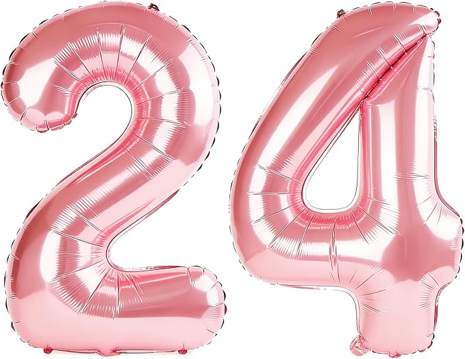 40 Inch Number 24 Balloons for 24th Birthday Party Decorations, 0-100 Jewelry by FOBELEC