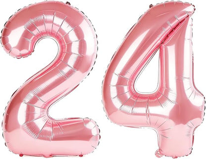 40 Inch Number 24 Balloons for 24th Birthday Party Decorations, 0-100 Jewelry by FOBELEC