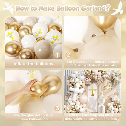 First Communion Balloon Garland Kit 153Pcs, Baptism Balloon - Image 3