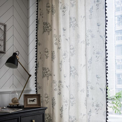 Farmhouse Boho Curtains 63 Inch Length 2 Panels Living Room Semi Sheer Drapes - Image 6