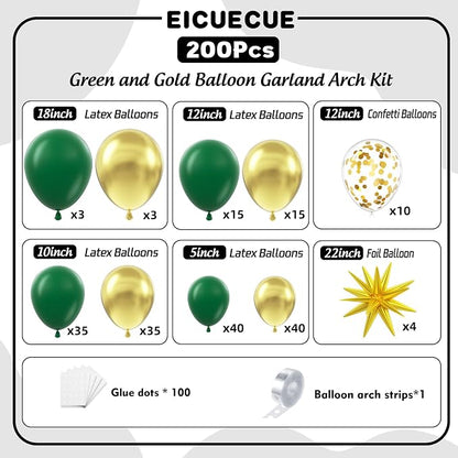 Green and Gold Balloons Garland Arch Kit - Image 2