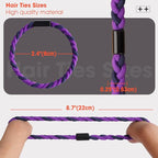 EasYoung 10pcs Braided Men's Hair Ties for Buns, Curly, Thick Dense Hair - Elastic Coils for Men & Women, No Crease