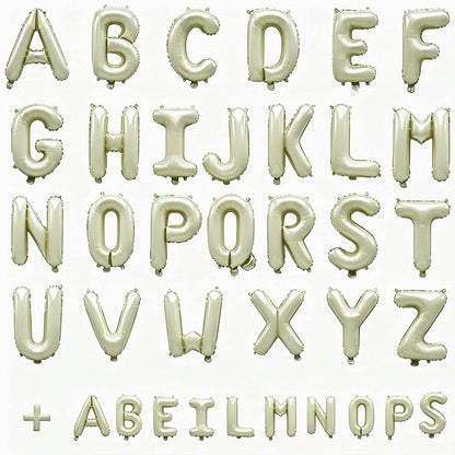 36 Pcs Cream Letter Balloons, Custom A-Z Set - Image 2