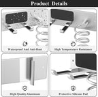 Tindbea Hair Dryer Holder + Curling Iron Holder,Blow Dryer Holder Wall Mount, Bathroom Hair Tool Organizer Rack for Universal Dryer Silver Color