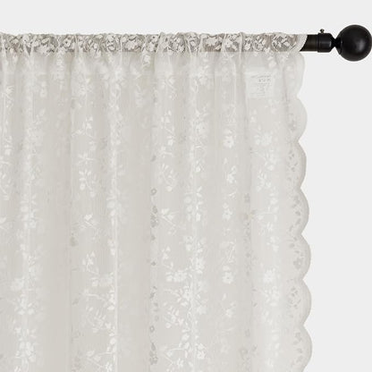 Anmao Vintage Lace Sheer Curtains 96 Inches Long - Image 6