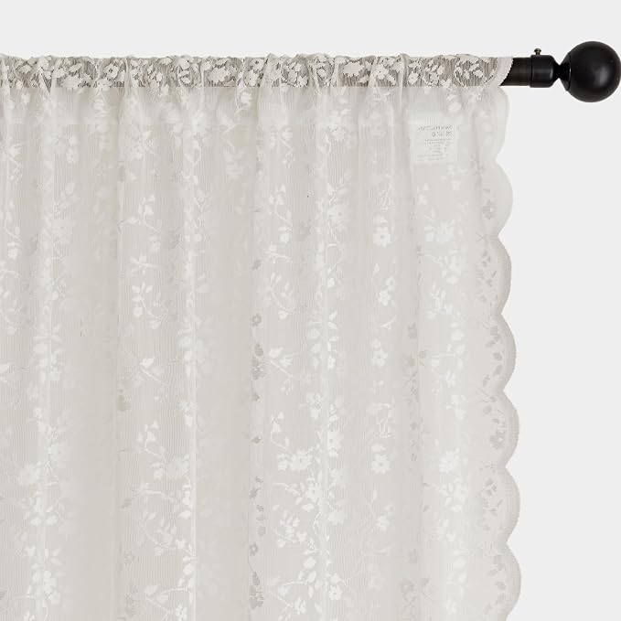 Anmao Vintage Lace Sheer Curtains 45 Inches Long - Image 6
