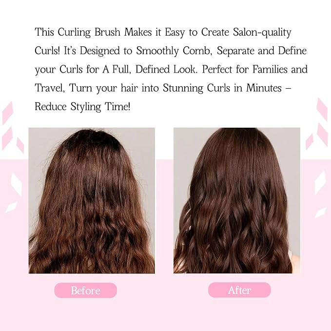 Curl Defining Brush for Curly Hair, Flexi Vented Brush for Faster Drying Hair, Detangling and Shaping to Reduce Pulling (Pink)