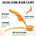 Havawish 12 Pcs Alligator Clips for Hair Styling Matte Alligator Crocodile Clips for Women Hair Sectioning(Neon Colors)