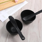 2 Pieces Rubber Facial Mask Mixing Bowl With Plastic Spatula Face Mask Bowl Silicone Mud Masks DIY Skin Care Cosmetic Mixing Tool For Home Beauty Salon Use, Black