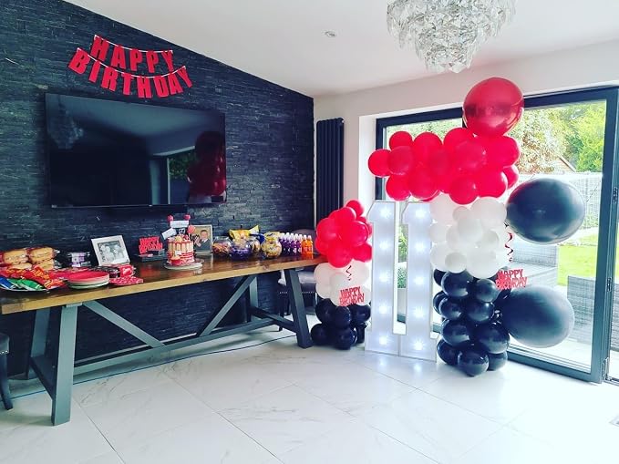 Red White Black Balloons Arch Kit - Image 8