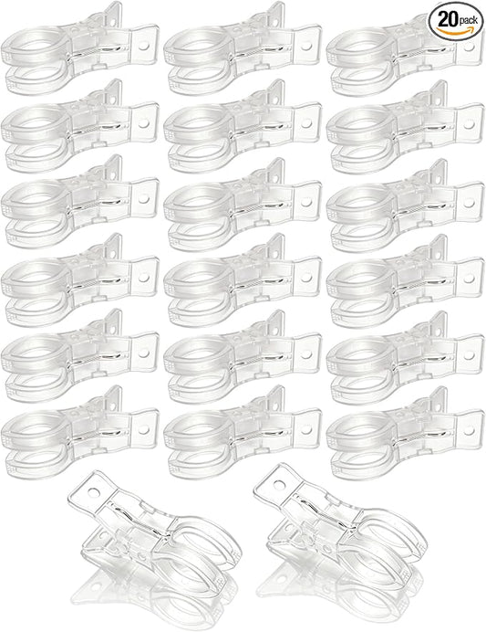20 Pack Clear Balloon Arch Clips Heavy Duty Spring Clamps Transparent Backdrop by Srzllxfc