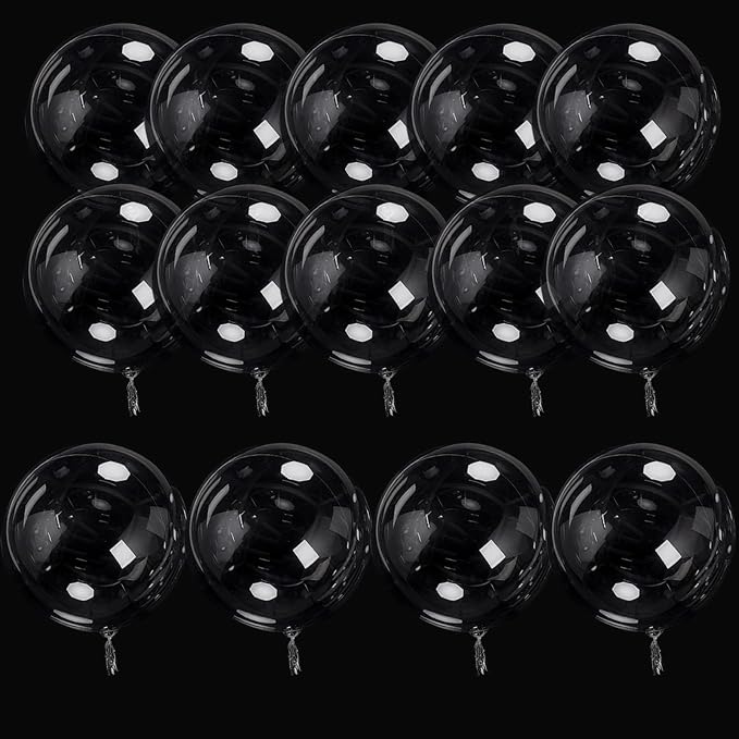 20 Pcs 12 Inch Bubble Bobo Balloons Transparent Round Indoor Outdoor Decoration by FBQ