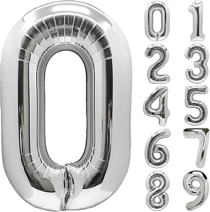 Number Balloons Silver Party Balloon by United-UnicornsParty