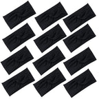 Yeshan Black Headbands for Women No slip Wide Stretchy Headband Twist Knotted Head bands Yoga Workout Sport Hair bands,Pack of 12