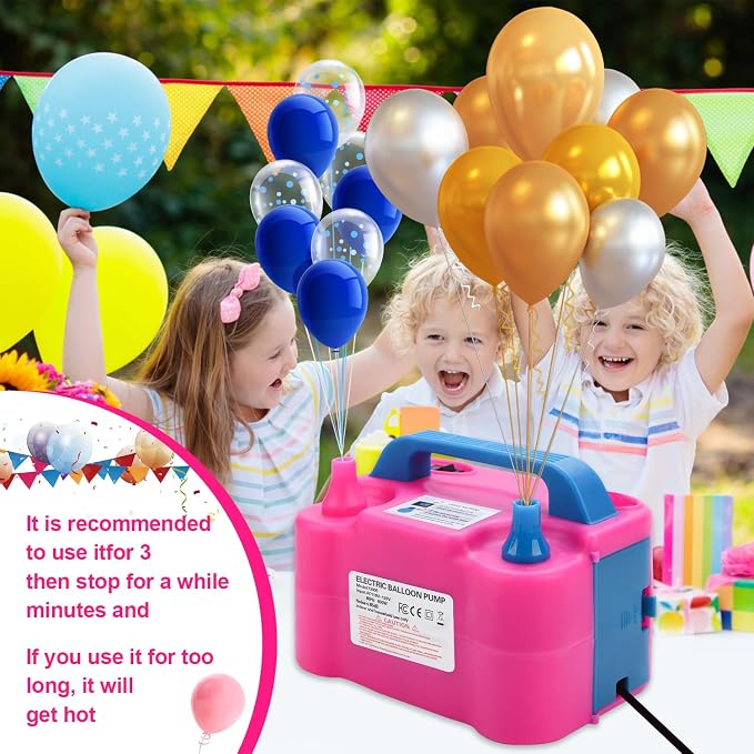 Balloon Pump Electric, 110V 600W Balloon Blower Inflator Dual Nozzle Air Pump - Image 7