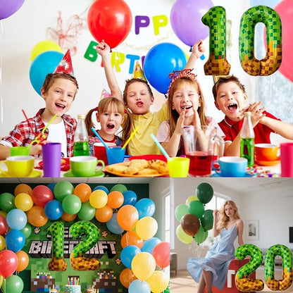 Pixel & TNT Theme 40in Giant Number Balloons - Image 3