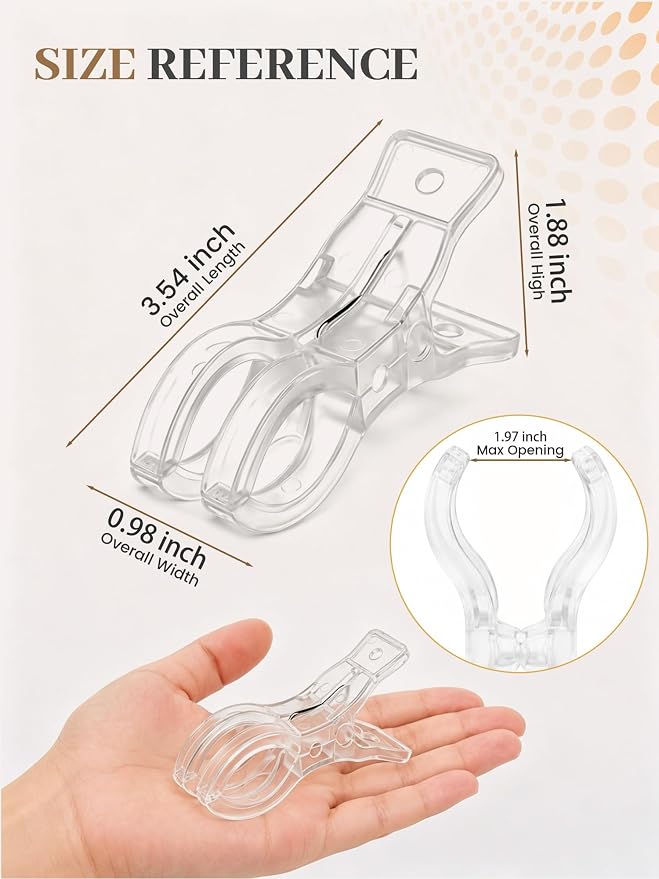16 Pack Balloon Arch Clips, 3.5 Inch Clear Spring Clamps - Image 3