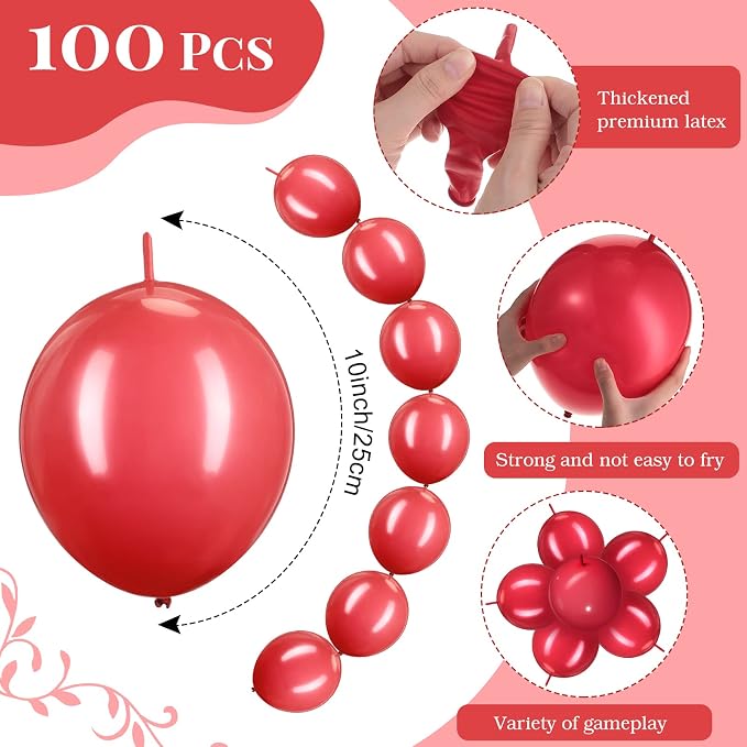 100 Pcs Link Balloon Quick Linking Latex Connected Balloons Linkable - Image 2