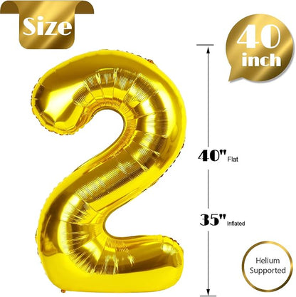 Gold Number 2 Balloon 40 Inch - Image 5
