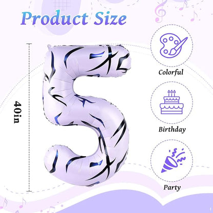 40 Inch Kpop Theme Number 5 Balloon, Birthday Party Decorations - Image 2