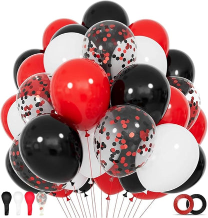 68Pcs Red Black White Latex Balloons 12 Inch by KUULBELAballoons