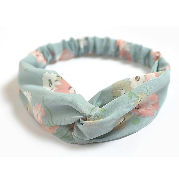 DRESHOW 10 Pack Boho Headbands for Women Vintage Cross Elastic Head Wrap Hair Accessories