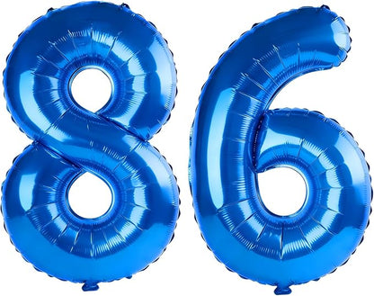 40 Inch Number 86 Balloons for 86th Birthday Party Decorations, 0-100 Dark Blue by FOBELEC