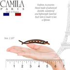 Camila Paris CP2316 French Hair Barrette Clip, Flexible Ponytail Holder No Metal Parts, Strong Hold Grip Hair Clips for Women, No Slip and Durable Styling Girls Hair Accessories, Made in France