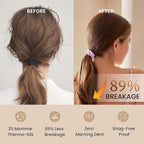 THXSILK 100% Mulberry Silk Scrunchies 3-Pack, 25 Momme Mulberry Silk Hair Ties for Women, Sleek Low Profile No Damage Ponytail Holders, for Fine Hair & Everyday Use, Light Purple