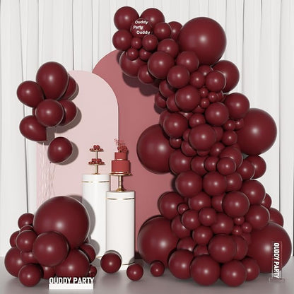 Ouddy Party 129Pcs Burgundy Balloons Different Sizes 18 12 10 5 Inch | 6Pcs 18” - Image 7