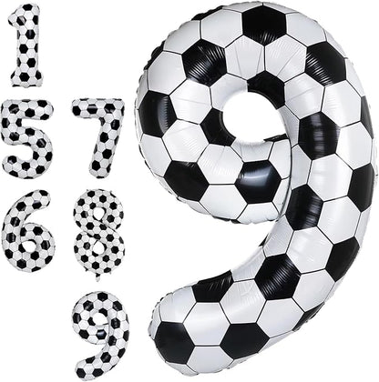 Big Soccer 9 Balloons, 9th Birthday Decorations by Froova