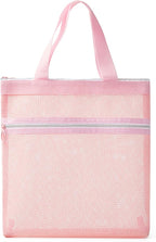 Mesh Shower Caddy Portable Quick Dry Tote Bag with Zipper & 2 Pockets, Large Caddy Mesh Shower Organizer for College Dorm, Swimming, Gym, Beach, Travel Essentials (Pink)