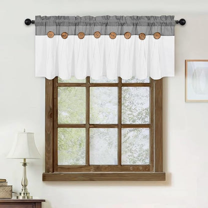Farmhouse Valance Curtains, Boho Cotton Linen Kitchen Valance, Country Rod - Image 8