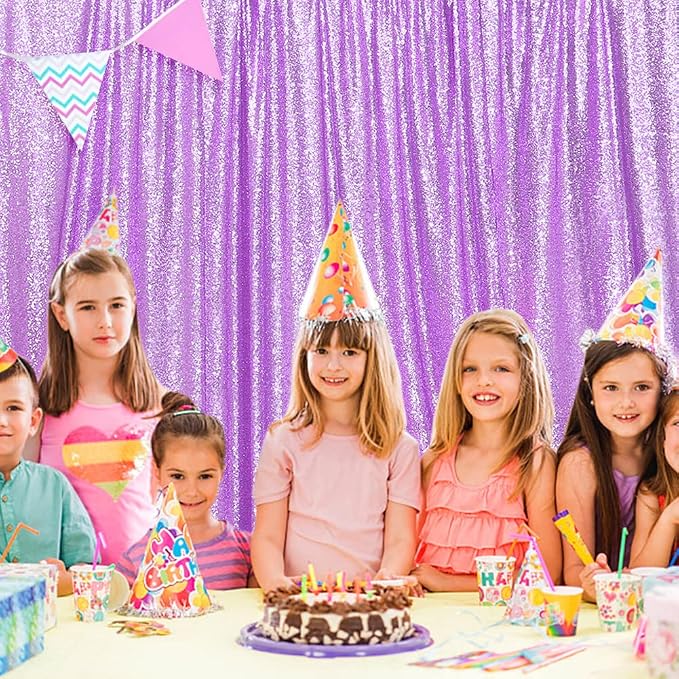 SquarePie 8x10ft Lavender Sequin Backdrop, High Density Non-Transparent Glitter - Image 9