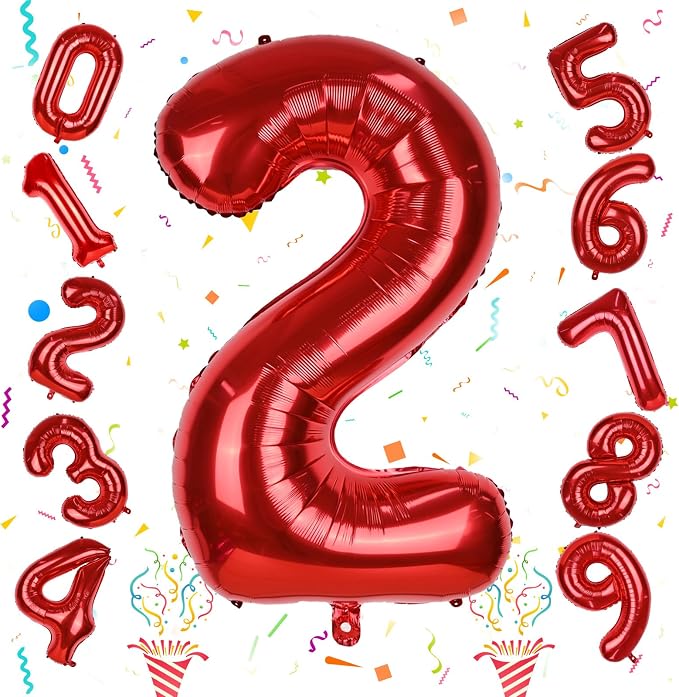 40 Inch 2nd Birthday Number Balloon, 20 years old Birthday Party Decor by Isndare