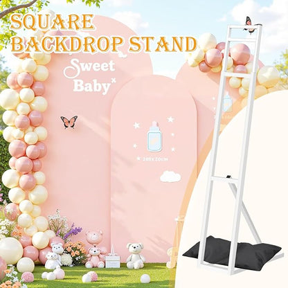 2 Pack White Wedding Backdrop Stand, Adjustable Metal Arch - Image 6