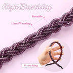 MTLEE 6 Pieces Beaded Headbands for Women Sparkly Crystal Beaded Hair Hoop Hairbands Multiple Color Hair Accessories Head Bands Christmas Gift(Bright Colors)