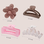 8PCS Hair Clips for Women, Flower Claw Clips for Thick Hair, Non-Slip Hair Accessories with Multi-Styles, Different Color Hair Claw Clips and Variety Pack, Ideal for Girls