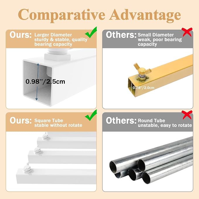 10x10FT Backdrop Stand Heavy Duty Pipe and Drape Kit White | Adjustable Metal - Image 4