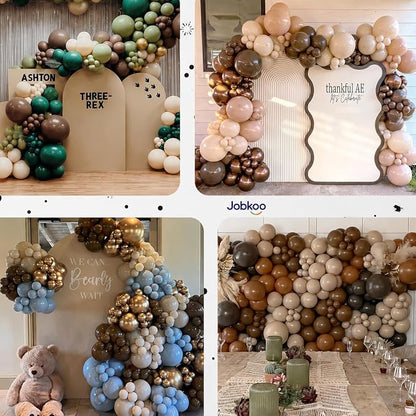 Jobkoo Brown Balloons 12 Inch, Dark Brown Coffee Neutral Latex Balloon | Matte - Image 7